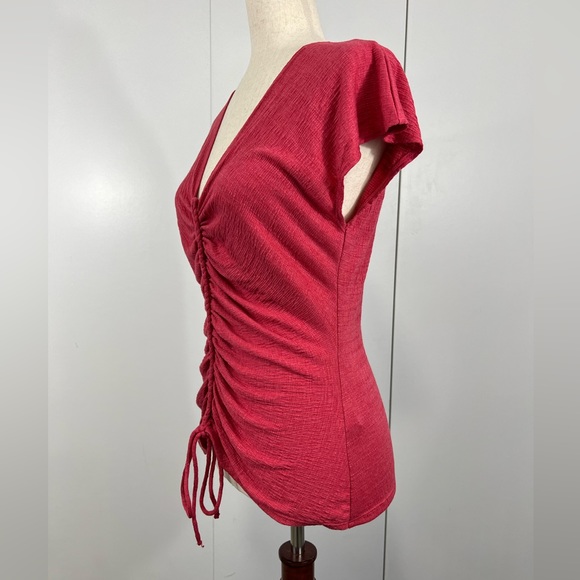 Max Studio coral rouched top - Picture 2 of 7